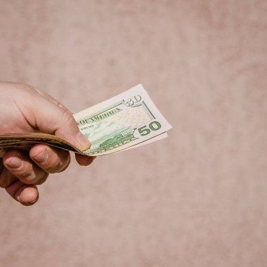 Macro shot 'ı Amerikan doları. ABD enflasyonu, ABD parası