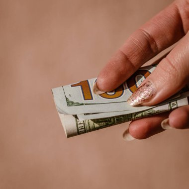 Macro shot 'ı Amerikan doları. ABD enflasyonu, ABD parası