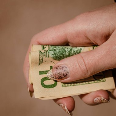 Macro shot 'ı Amerikan doları. ABD enflasyonu, ABD parası