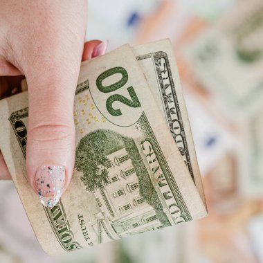 Macro shot 'ı Amerikan doları. ABD enflasyonu, ABD parası