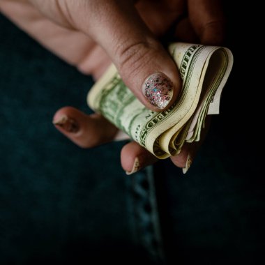 Macro shot 'ı Amerikan doları. ABD enflasyonu, ABD parası