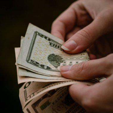 Macro shot 'ı Amerikan doları. ABD enflasyonu, ABD parası