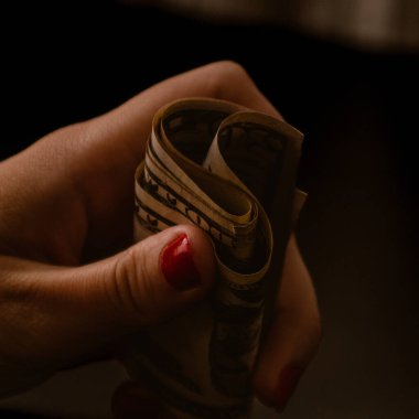 Macro shot 'ı Amerikan doları. ABD enflasyonu, ABD parası