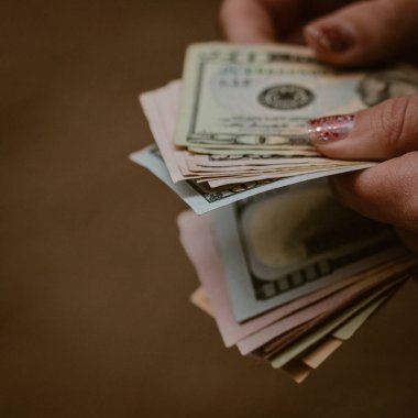 Macro shot 'ı Amerikan doları. ABD enflasyonu, ABD parası