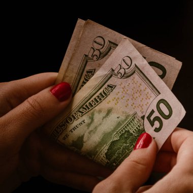 Macro shot 'ı Amerikan doları. ABD enflasyonu, ABD parası