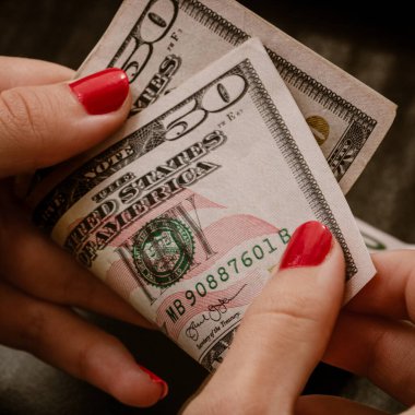 Macro shot 'ı Amerikan doları. ABD enflasyonu, ABD parası