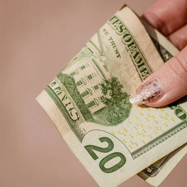 Macro shot 'ı Amerikan doları. ABD enflasyonu, ABD parası