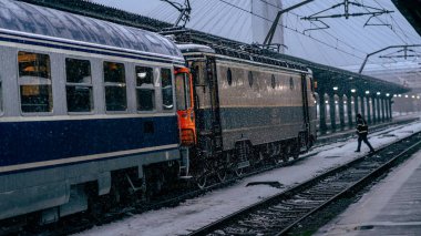 Bükreş Kuzey Tren İstasyonu 'nda Tren (Gara de Nord Bucuresti)