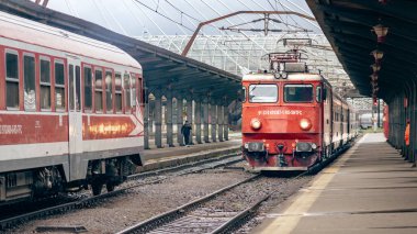 Bükreş Kuzey Tren İstasyonu 'nda Tren (Gara de Nord Bucuresti)