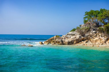 Labadee egzotik tropikal plajı, Haiti, Karayip Denizi