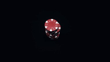 Yüksek bahisli kumarhane oyunları için bir yığın poker fişi.