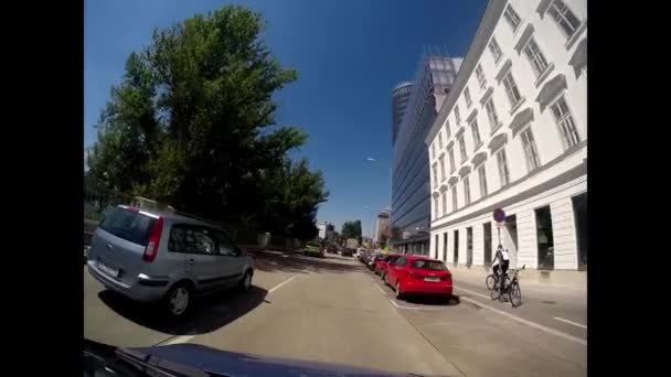 Vista Del Coche Viena Ciudad Conducción Través Viena — Vídeos de Stock