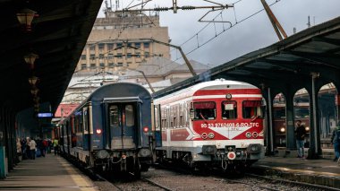 Bükreş Kuzey Tren İstasyonu 'nda Tren (Gara de Nord Bucuresti)