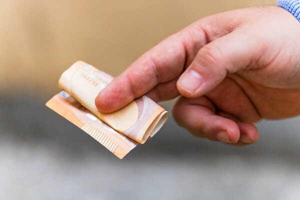 Банкноты евро, подробное фото EUR. Европейская валюта