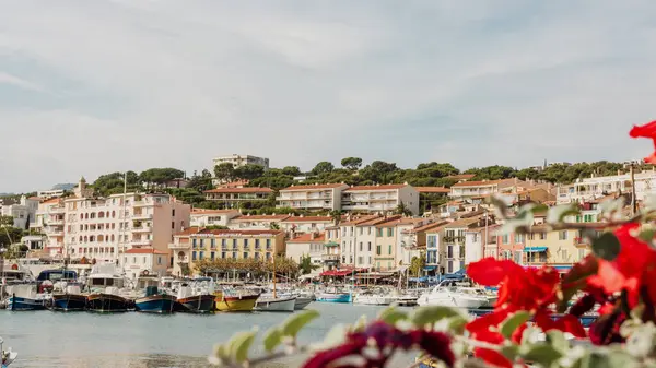 Cassis 'in renkli limanı, Güney Fransa Provence