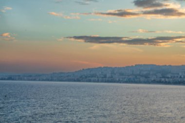 Nice, Fransa, Cote d 'Azur, Fransız Rivierası' nın panoramik manzarası