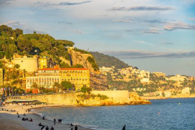 Nice, Fransa, Cote d 'Azur, Fransız Rivierası' nın panoramik manzarası