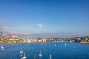 Nice, Fransa, Cote d 'Azur, Fransız Rivierası' nın panoramik manzarası
