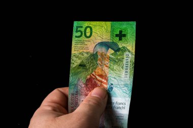 CHF para banknotları, İsviçre frangının detaylı fotoğrafı. İsviçre Frangı