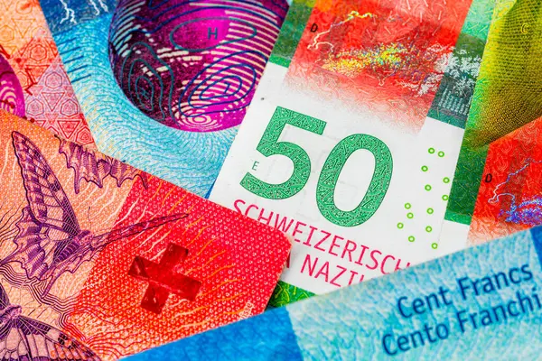 CHF para banknotları, İsviçre frangının detaylı fotoğrafı. İsviçre Frangı