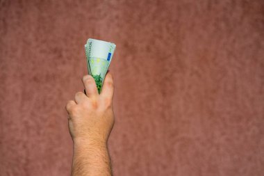 EURO para banknotları, EUR 'un detaylı fotoğrafı. Avrupa Birliği para birimi