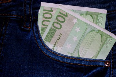 EURO para banknotları, EUR 'un detaylı fotoğrafı. Avrupa Birliği para birimi