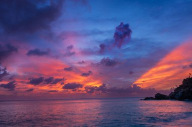 Saint Barthlemy 'deki huzurlu plaj (St. Barts, St. Barth, St. Barth)