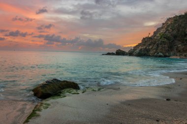 Saint Barthlemy 'deki huzurlu plaj (St. Barts, St. Barth, St. Barth)