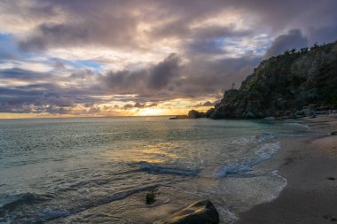 Saint Barthlemy 'deki huzurlu plaj (St. Barts, St. Barth, St. Barth)