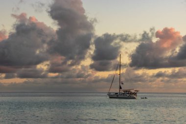 Saint Barthlemy 'deki huzurlu plaj (St. Barts, St. Barth, St. Barth)