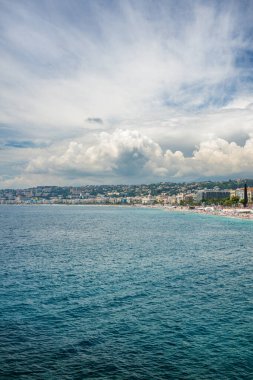 Nice, Fransa, Cote d 'Azur, Fransız Rivierası' nın panoramik manzarası