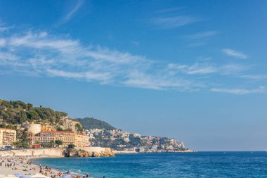 Fransa, Nice 'deki kumsal manzarası, Promenade des Anglais yakınlarında.