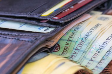 Walett para dolu. Romen para birimi LEI