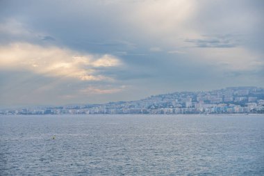 Nice, Fransa, Cote d 'Azur, Fransız Rivierası' nın panoramik manzarası