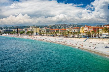 Nice, Fransa, Cote d 'Azur, Fransız Rivierası' nın panoramik manzarası