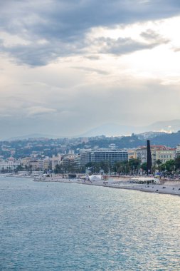 Nice, Fransa, Cote d 'Azur, Fransız Rivierası' nın panoramik manzarası