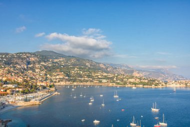 Nice, Fransa, Cote d 'Azur, Fransız Rivierası' nın panoramik manzarası