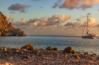 Saint Barthelemy 'deki huzurlu plaj (St. Barts, St. Barth, St. Barth)