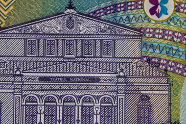 LEI para banknotları, RON 'un detaylı fotoğrafı. Romanya para birimi