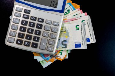 EURO para banknotları, EUR 'un detaylı fotoğrafı. Avrupa Birliği para birimi