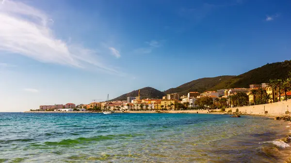 stock image Ajaccio public beach, summer landscape of Corsica Island, France