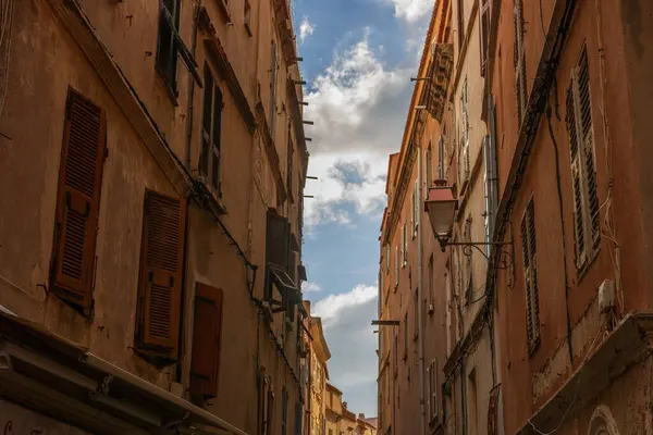 stock image Bonifacio town, medieval citadel in Corsica Island, France