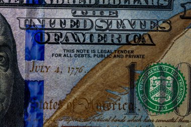 Amerikan doları banknotları, Amerikan dolarlarının detaylı fotoğrafları. Amerika Birleşik Devletleri para birimi