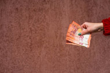 EURO para banknotları, EUR 'un detaylı fotoğrafı. Avrupa Birliği para birimi