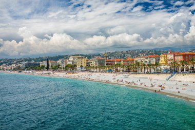 Nice, Fransa, Cote d 'Azur, Fransız Rivierası' nın panoramik manzarası