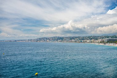 Nice, Fransa, Cote d 'Azur, Fransız Rivierası' nın panoramik manzarası