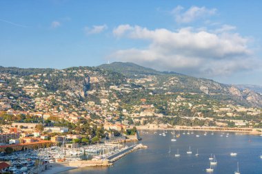 Nice, Fransa, Cote d 'Azur, Fransız Rivierası' nın panoramik manzarası