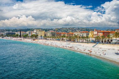Nice, Fransa, Cote d 'Azur, Fransız Rivierası' nın panoramik manzarası