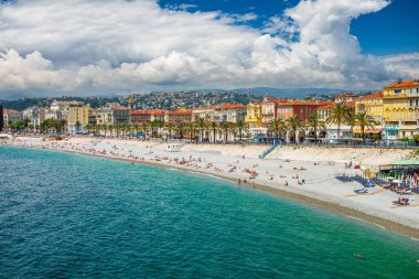 Nice, Fransa, Cote d 'Azur, Fransız Rivierası' nın panoramik manzarası