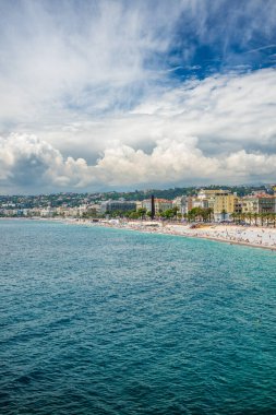 Nice, Fransa, Cote d 'Azur, Fransız Rivierası' nın panoramik manzarası